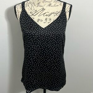 WHBM black/white/floral reversible top